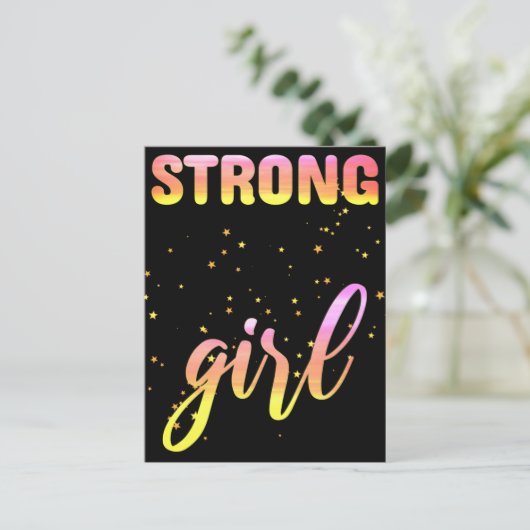 Strong Girl Pastel Star Postkarte (Stehend Vorderseite)