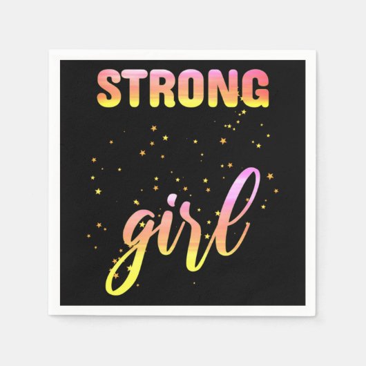 Strong Girl Pastel Star Serviette (Vorderseite)