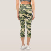 Strong Green Camouflage PERSONALIZE Capri Leggings (Rückseite)