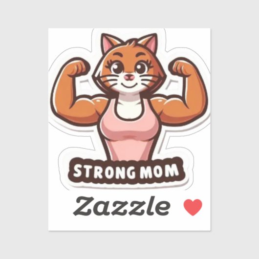 Strong Gym Cat Mom Sticker (Blatt)