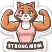Strong Gym Cat Mom Sticker (Vorderseite)