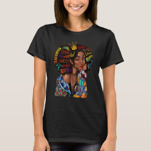 Strong Hippie Black Queen Afro Black Girl Magic Pe T-Shirt