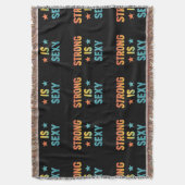 Strong Is Sexy Bold Typography Gym Motivation Art Decke (Vorderseite Vertikal)