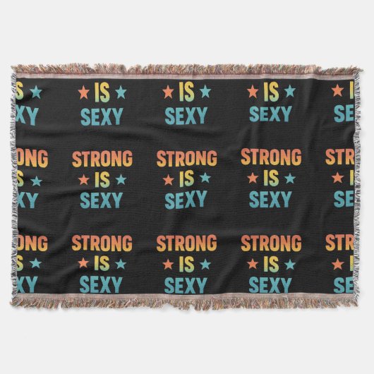 Strong Is Sexy Bold Typography Gym Motivation Art Decke (Vorderseite)