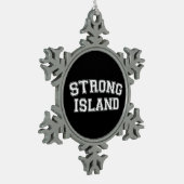 Strong Island, NYC, USA Schneeflocken Zinn-Ornament (Links)