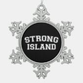 Strong Island, NYC, USA Schneeflocken Zinn-Ornament (Vorderseite)