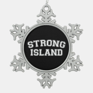 Strong Island, NYC, USA Schneeflocken Zinn-Ornament