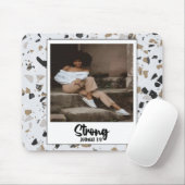 Strong Joshua 1:9 Terrazzo Pattern Mouse Pad Mousepad (Mit Mouse)
