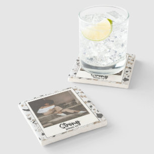 Strong Joshua 1:9 Terrazzo Pattern Stone Untersetz Steinuntersetzer