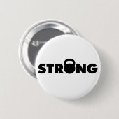 STRONG - Kettlebell Workout Motivierend Button (Vorne & Hinten)