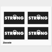 STRONG - Kettlebell Workout Motivierend Rechteckiger Aufkleber (Blatt)