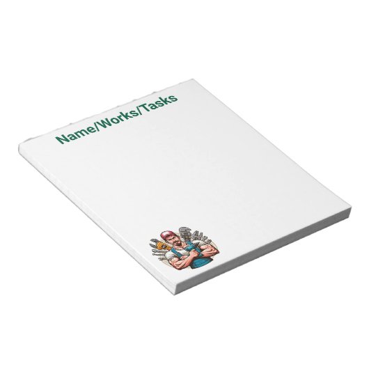 Strong Mechanic – Muscular Mechanic Notepad Notizblock (angewinkelt)