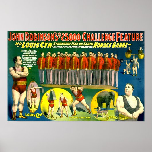 Strong Men Circus Vintag 1898 Poster anzeigen (Vorne)