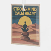 Strong Mind, Calm Heart Ornament Aus Glas (Vorderseite links)