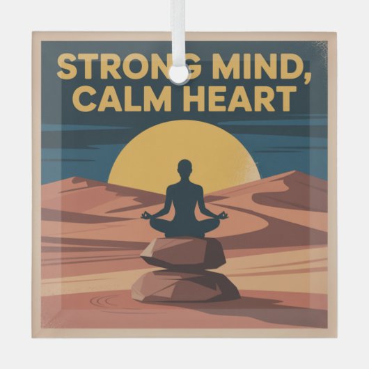 Strong Mind, Calm Heart Ornament Aus Glas (Vorderseite)