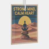 Strong Mind, Calm Heart Ornament Aus Glas (Vorderseite Rechts)