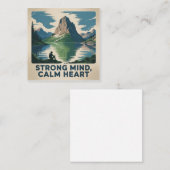 Strong Mind, Calm Heart Quadratische Visitenkarte (Vorne/Hinten)