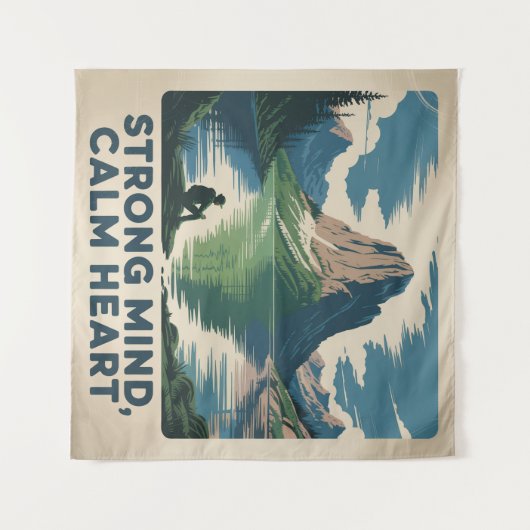 Strong Mind, Calm Heart Wandteppich (Vorderseite (Horizontal))