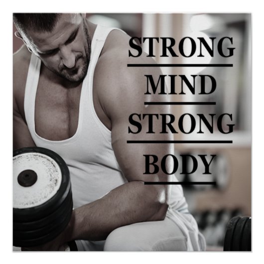 Strong Mind Strong Body Motivational Poster (Vorderseite)