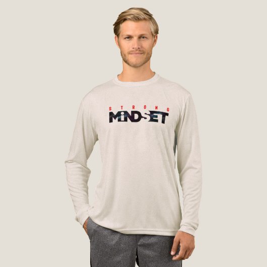 Strong Mindset | Men's Long Sleeve Tri-Blend Shirt (Volle Vorderseite)