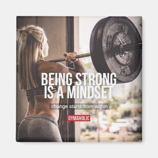 Strong Mindset - Women's Fitness Inspirational Magnet (Vorne)