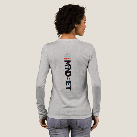 Strong Mindset | Women's Long Sleeve Tri-Blend Shirt (Voller Rückseite)