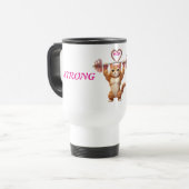 Strong Mom Gym Cat Travel Mug Reisebecher (Vorderseite Links)