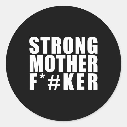 Strong Mütter Funny Gym Powerlift Runder Aufkleber (Vorderseite)