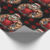 Strong Santa Claus Christmas Funny Xmas Ugly Fit Geschenkpapier (Ecke)