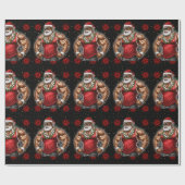 Strong Santa Claus Christmas Funny Xmas Ugly Fit Geschenkpapier (Flach)