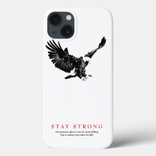 Strong Schwarz-weiß Bald Eagle Motivierend bleibe Case-Mate iPhone Hülle