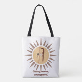 Strong, Serene, Unstoppable – Yoga Sunburst Pose Tasche (Rückseite)