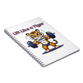 **Strong Tiger – Cute Tiger Lifting Weights Illust Notizblock (Rechte Seite)