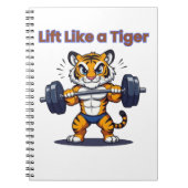 **Strong Tiger – Cute Tiger Lifting Weights Illust Notizblock (Vorderseite)