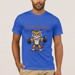 **Strong Tiger – Cute Tiger Lifting Weights Illust T-Shirt