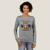 **Strong Tiger – Cute Tiger Lifting Weights Illust Tri-Blend Shirt (Volle Vorderseite)