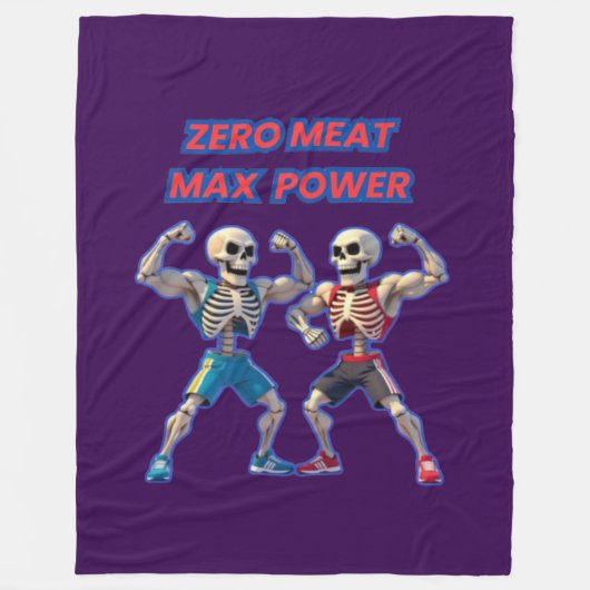 Strong to the Bone – Funny Skeleton Muscle Design Fleecedecke (Vorderseite)