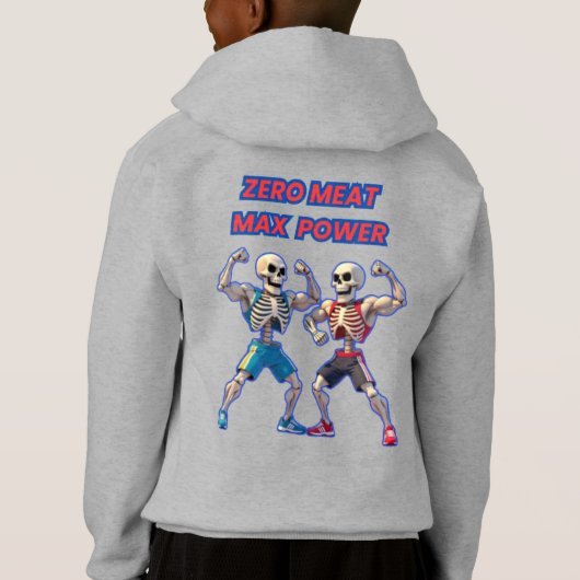 Strong to the Bone – Funny Skeleton Muscle Design Hoodie (Rückseite)