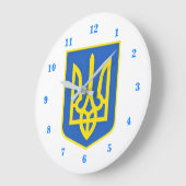 Strong Ukraine Coat Of Arms - Freedom Always Wins Große Wanduhr (Winkel)