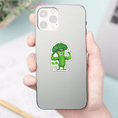 Strong Veggies Club Flexing Broccoli Funny Cartoon Aufkleber (Telefon)