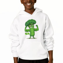 Strong Veggies Club Flexing Broccoli Funny Cartoon