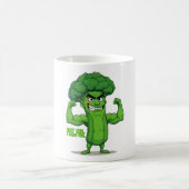 Strong Veggies Club Flexing Broccoli Funny Cartoon Kaffeetasse (Mittel)