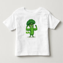 Strong Veggies Club Flexing Broccoli Funny Cartoon