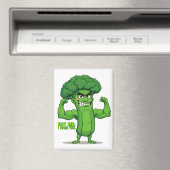 Strong Veggies Club Flexing Broccoli Funny Cartoon Magnet (In Situ (Geschirrspüler))