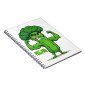 Strong Veggies Club Flexing Broccoli Funny Cartoon Notizblock (Rechte Seite)