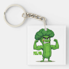 Strong Veggies Club Flexing Broccoli Funny Cartoon Schlüsselanhänger