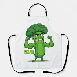 Strong Veggies Club Flexing Broccoli Funny Cartoon Schürze