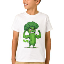 Strong Veggies Club Flexing Broccoli Funny Cartoon