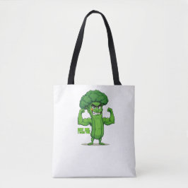 Strong Veggies Club Flexing Broccoli Funny Cartoon Tasche