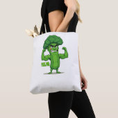 Strong Veggies Club Flexing Broccoli Funny Cartoon Tasche (Von Nahem)